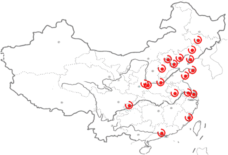 Map of Shinetech delivery centers worldwide